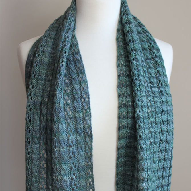 Cables & Lace Scarf - Leah Michelle Designs